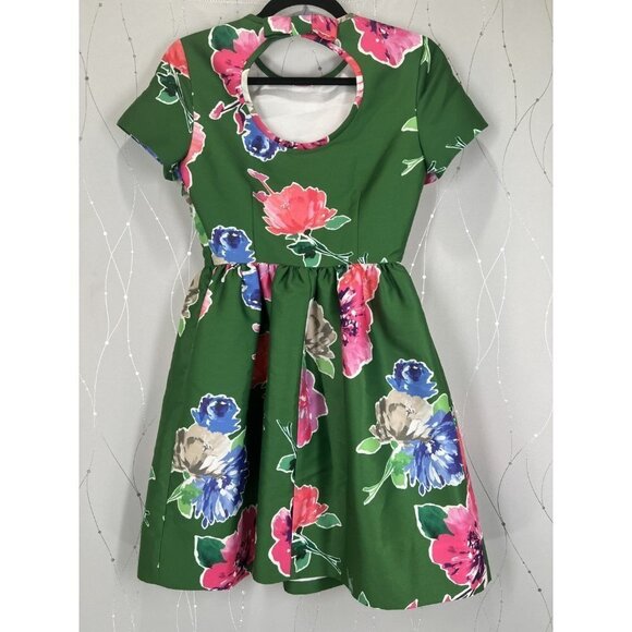 Kate Spade Green Stelli Floral Short Sleeve Dress $398 - Picture 9 of 14